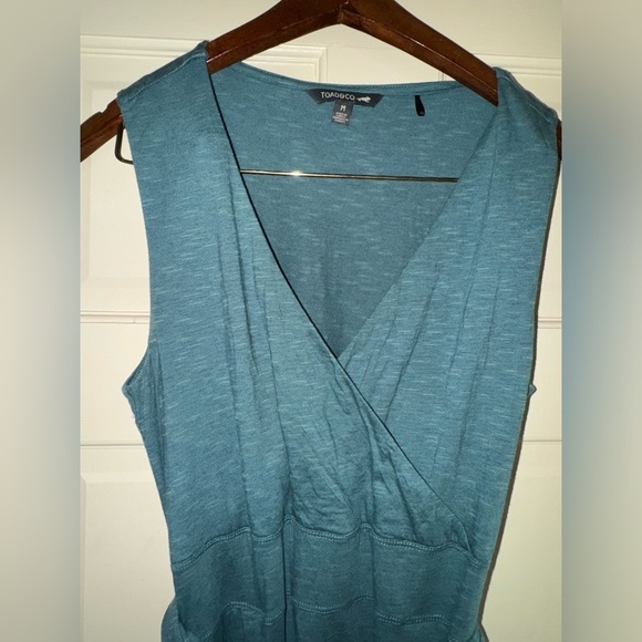 Toad & Co Cue Wrap Sleeveless Dress Teal Size Medium - Picture 4 of 8
